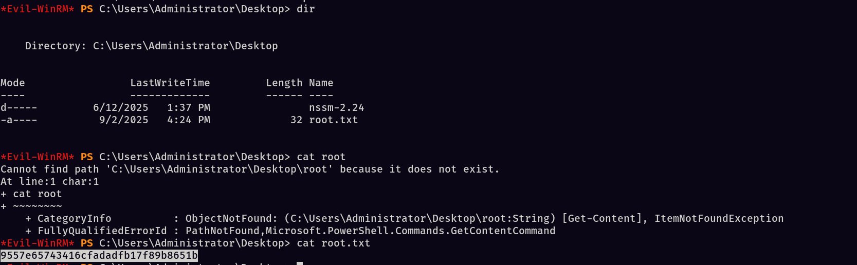 root.txt captured