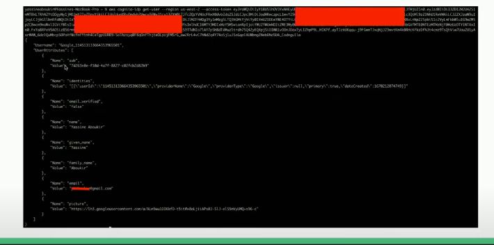 Fetched User Attributes