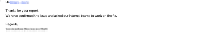 Screenshot of HackerOne triager response